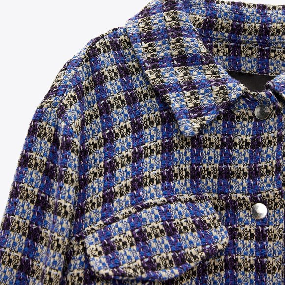 Zara Textured Cropped Jacket S - Picture 9 of 10